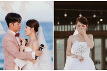 Puka bật khóc trong đám cưới với chồng kém tuổi