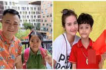 Sao Việt háo hức đưa con đi khai giảng năm học mới