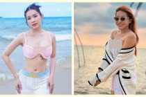 Gu thời trang đi biển gợi cảm của Khả Như