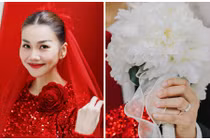 Thanh Hằng đẹp mê hồn với áo dài đỏ trong ngày trọng đại