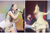 Hồ Quỳnh Hương "để quên" chân mày khi đi diễn, nhan sắc gây xôn xao