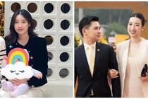 Hoa hậu Đỗ Mỹ Linh bồng bế con gái đi chơi