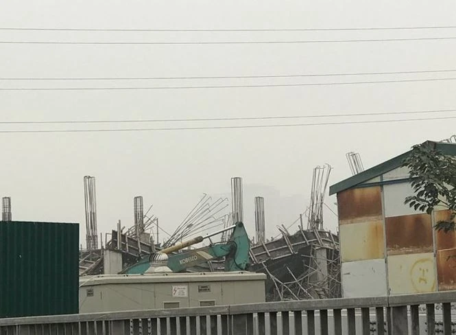 Hiện trường sập giàn giáo khiến 3 người chết ở Hà Nội