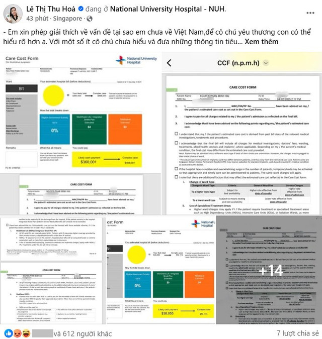 Chị Thu Hòa từng chia sẻ về chuyện sao kê trên Facebook cá nhân hồi tháng 4 vừa qua. me-bapppp.jpg