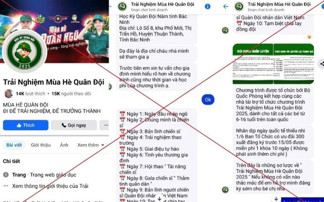 Hàng loạt trang fanpage, tài khoản giả mạo chương trình “Trại hè quân đội” để lừa đảo. lua-dao-khoa-hoc-quan-su.jpg