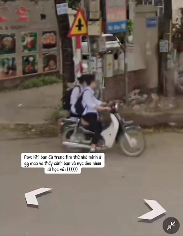 Một cô gái trẻ đã tìm thấy hình ảnh mình và người yêu cũ đang đèo nhau đi học về. gg-map.jpg