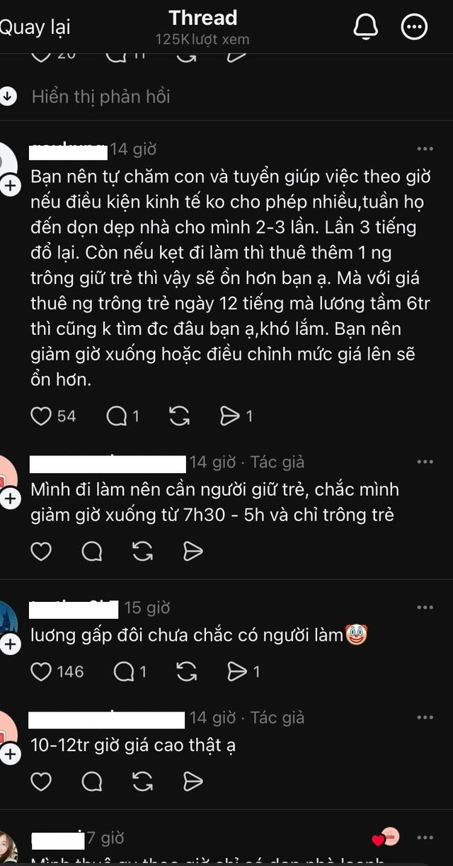 Các ý kiến tranh cãi xoay quanh bài đăng tuyển giúp việc. (Ảnh chụp màn hình) 531769753-3159310617549452-5500676005049896983-n.jpg