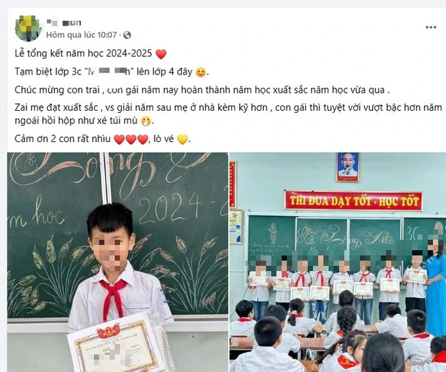 Cứ đến dịp tổng kết năm học, mạng xã hội lại trở nên rộn ràng hơn bao giờ hết bởi hàng loạt bài đăng “khoe con”. base64-1748333658950658358187.jpg