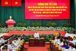 Tổng Bí thư Tô Lâm phát biểu định hướng buổi làm việc. 