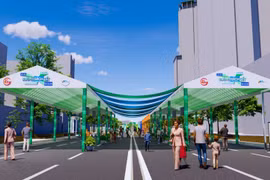 Phối cảnh khu vực Sách với Nghệ thuật thủ công Việt Nam tại Lễ hội Đường sách Tết 2026.