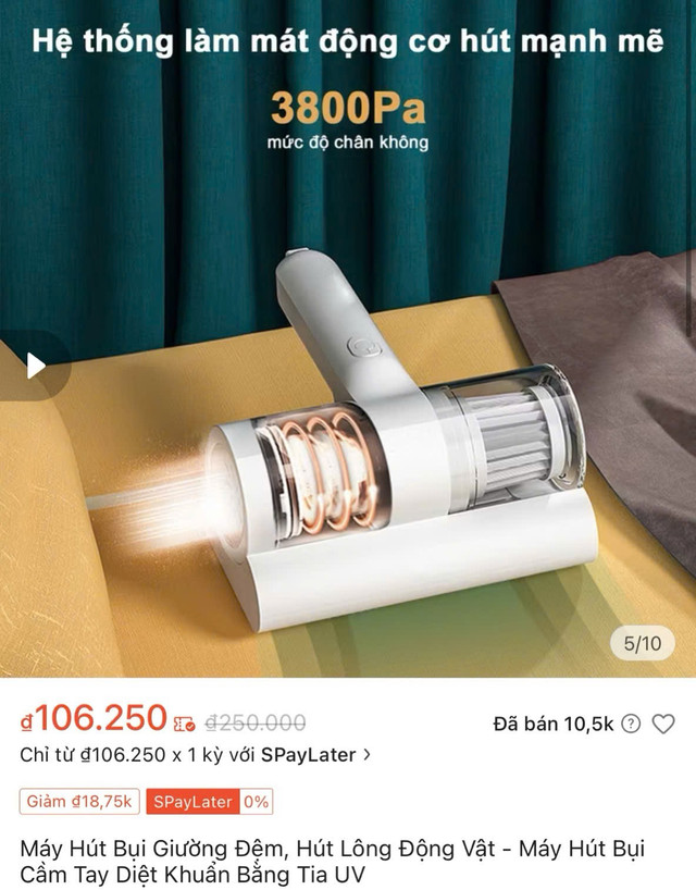 Máy hút bụi giường nệm 106.000 đồng: Xài vài lần... bỏ xó. Ảnh Chụp màn hình z6787229968731-9e53594f7eb773cba155948066b398e1.jpg