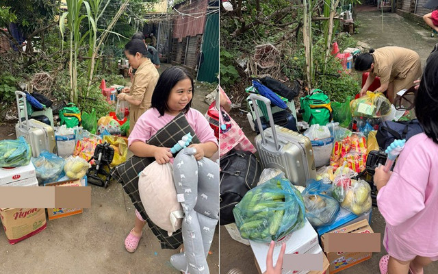 Một phần đồ đạc được gia đình anh Nam mang theo trong chuyến du lịch. Ảnh Vietnamnet du-lich.jpg