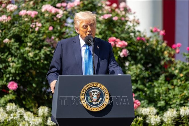 Tổng thống Mỹ Donald Trump ngày 19/5/2025. Ảnh: THX/TTXVN Tổng thống Mỹ Donald Trump ngày 19/5/2025. Ảnh: THX/TTXVN