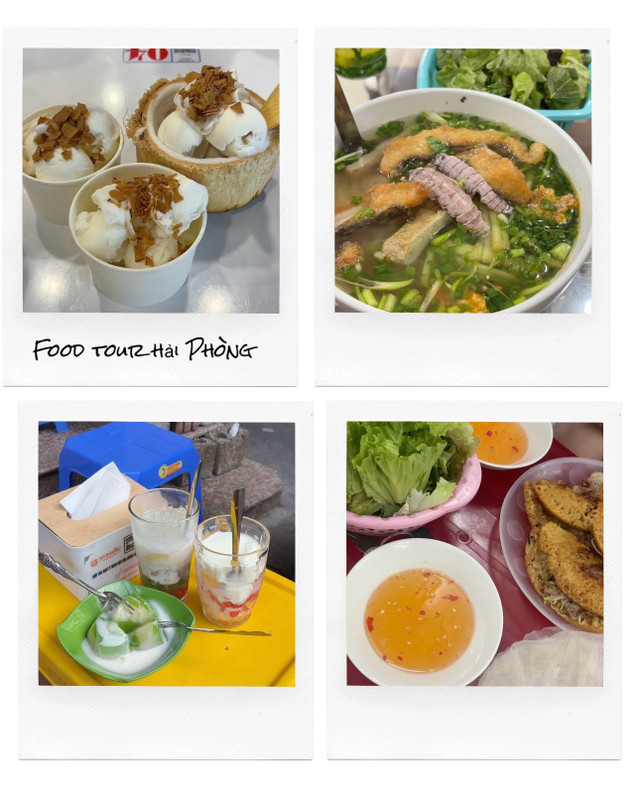 Những món ăn đặc trưng trong hành trình food tour Hải Phòng của Ngọc Hoa – từ bánh đa cua, nem cua bể đến chè sương sa và kem dừa, tất cả đều đậm vị miền biển và có mức giá bình dân, hấp dẫn du khách trẻ. ga-h5.jpg