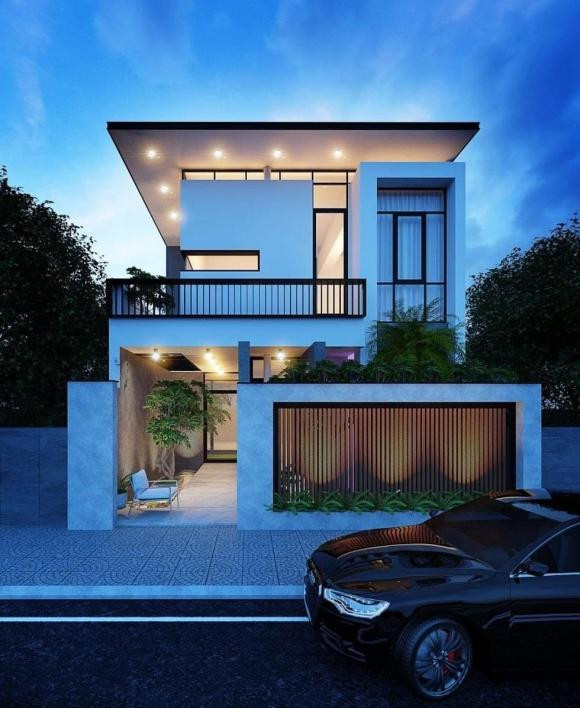 Nhà hai tầng mặt phố thiết kế hiện đại, sáng sủa, rộng rãi Nha hai tang mat pho thiet ke hien dai, sang sua, rong rai