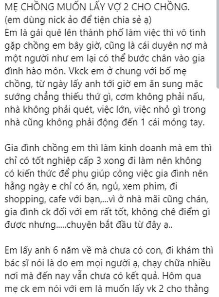 6 năm không có con, vợ chết lặng khi chồng được ướm lời cưới vợ 2 6 nam khong co con, vo chet lang khi chong duoc uom loi cuoi vo 2