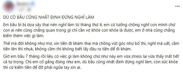 Mang thai, nghỉ việc, vợ stress vì chồng đối xử tệ bạc Mang thai, nghi viec, vo stress vi chong doi xu te bac