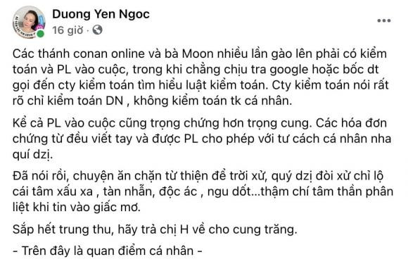Dương Yến Ngọc nói một chi tiết vụ Thủy Tiên livestream khiến ai cũng tán đồng - Hình 2 Duong Yen Ngoc noi mot chi tiet vu Thuy Tien livestream khien ai cung tan dong-Hinh-2