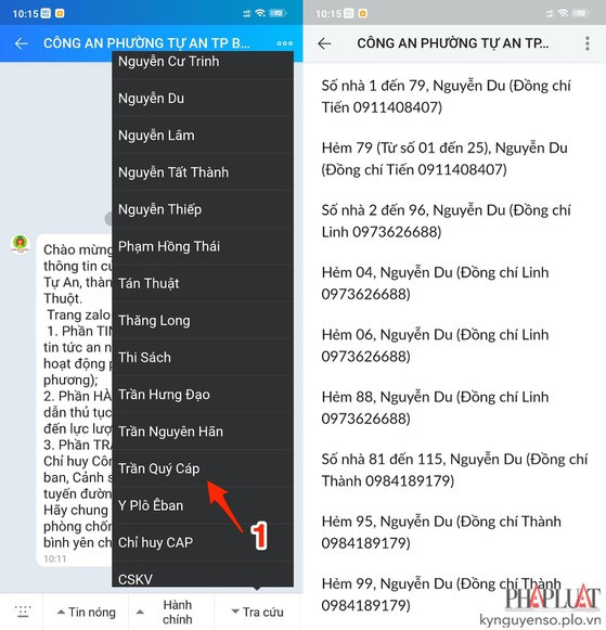 Cách tra cứu số điện thoại cảnh sát khu vực bằng Zalo - Hình 3 Cach tra cuu so dien thoai canh sat khu vuc bang Zalo-Hinh-3