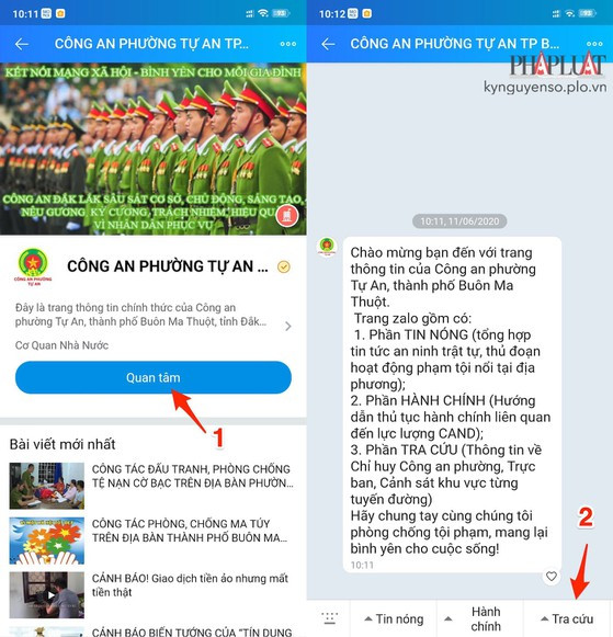 Cách tra cứu số điện thoại cảnh sát khu vực bằng Zalo - Hình 2 Cach tra cuu so dien thoai canh sat khu vuc bang Zalo-Hinh-2