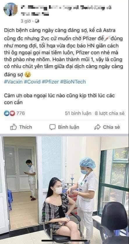 "Hoa khôi" được tiêm vắc xin nhờ “ông ngoại“ lên tiếng xin lỗi “Hoa khôi” được tiêm vắc xin nhờ "ông ngoại" lên tiếng xin lỗi ảnh 1