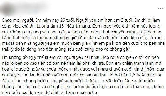 Gần ngày cưới, cô gái run người khi bạn trai thú nhận nợ tiền tỷ Gan ngay cuoi, co gai run nguoi khi ban trai thu nhan no tien ty