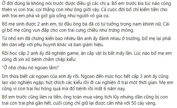 Bố bị đãng trí, con trai lừa lấy hết 50 cây vàng Bo bi dang tri, con trai lua lay het 50 cay vang