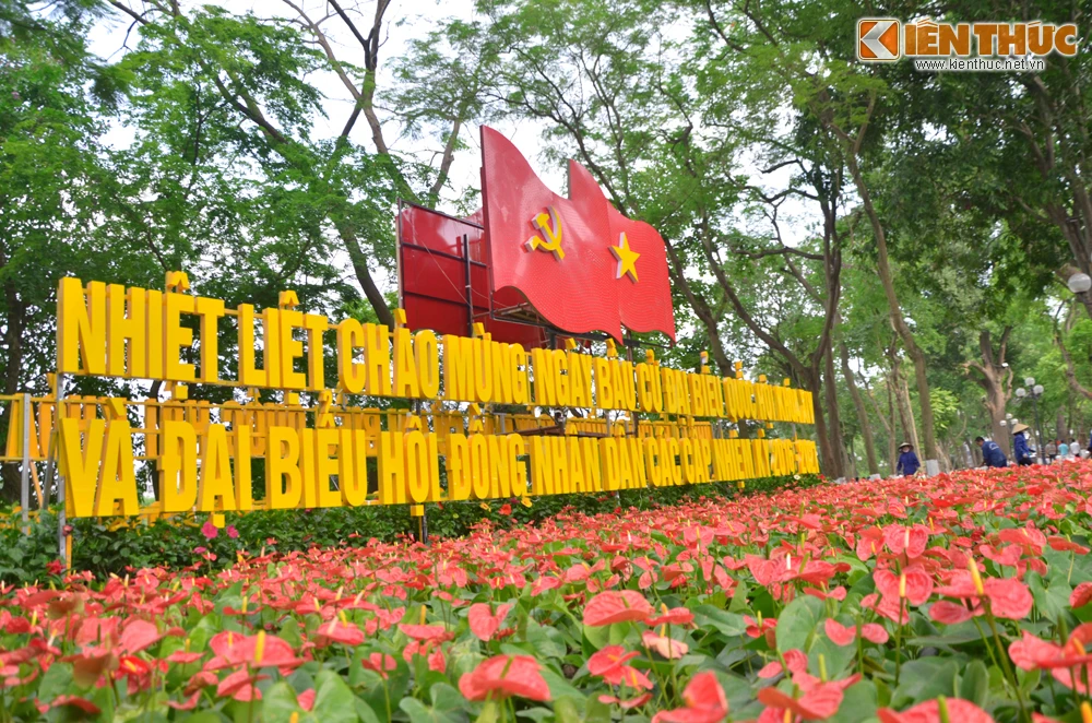 Hà Nội rực rỡ cờ hoa chào đón ngày hội bầu cử