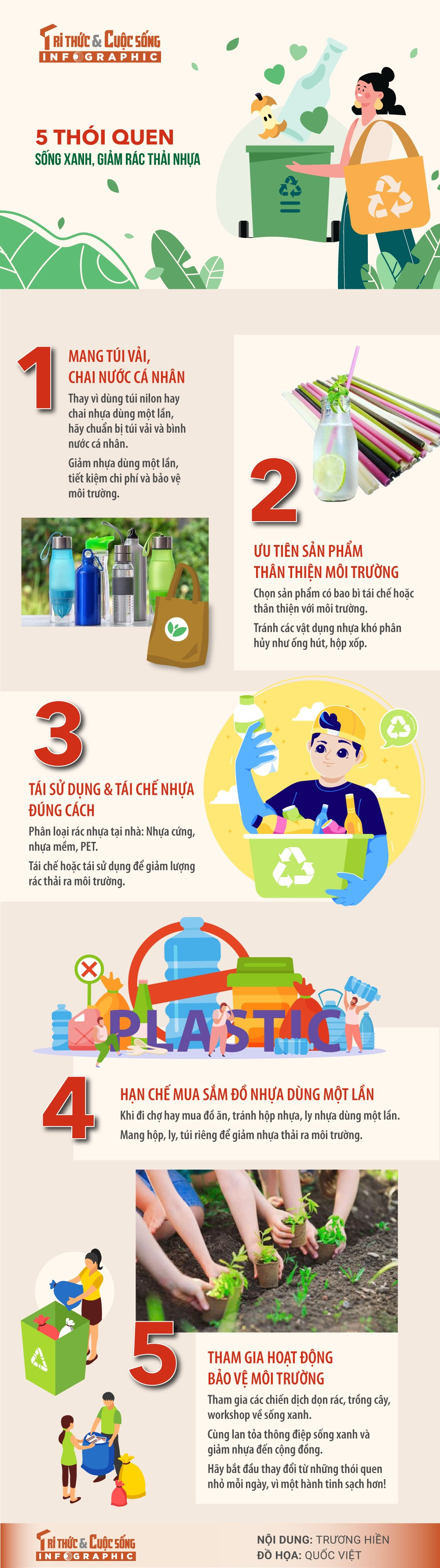 View - [INFOGRAPHIC] 5 thói quen sống xanh, giảm rác thải nhựa | Báo Tri thức và Cuộc sống - TIN TỨC PHỔ BIẾN KIẾN THỨC 24H
