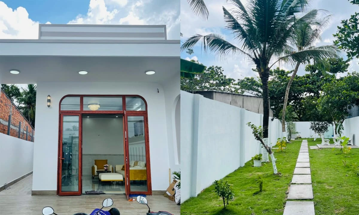 Mẫu nhà cấp bốn kiểu mới với sân vườn mini cho vợ chồng trẻ