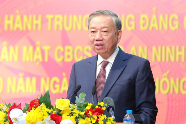 Tổng Bí thư Tô Lâm phát biểu tại gặp mặt. Ảnh: Cổng TTĐT ĐCS a03-img-0528-1079.jpg