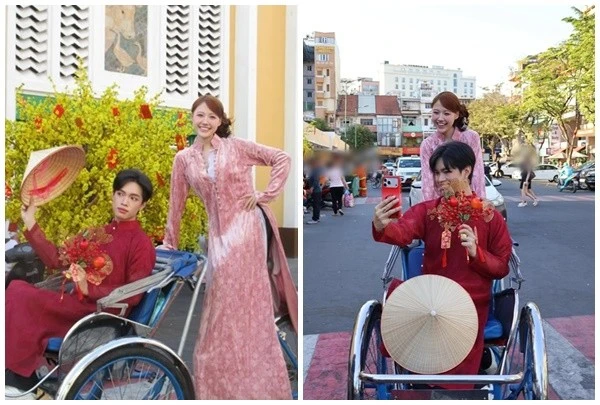 Uyển Ân – Pháp Kiều mang sắc xuân đến sớm qua khoảnh khắc dạo chơi đầu năm