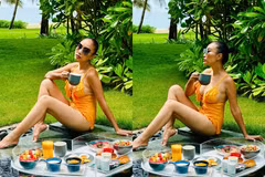 Đoan Trang thả dáng ở Cam Ranh, diện bikini tôn da nâu "cực cháy"