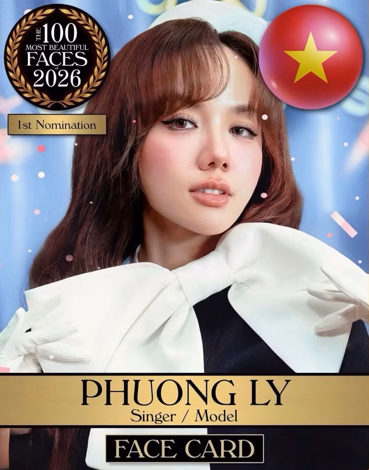 Mới đây, Phương Ly là nghệ sĩ Việt tiếp theo được đề cử Top 100 gương mặt đẹp nhất thế giới 2026 do TC Candler công bố. Với nhan sắc nổi bật cùng phong cách thời trang biến hóa linh hoạt, cô tiếp tục khẳng định sức hút riêng trong làng giải trí Việt. Ảnh: FB Phương Ly