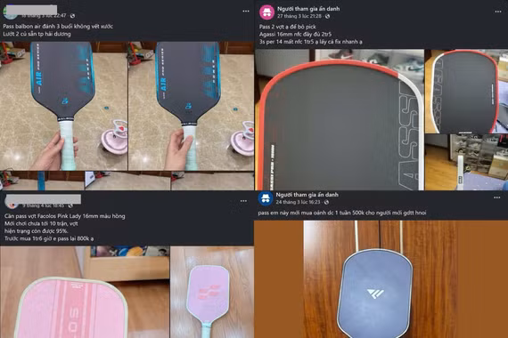 Pickleball hạ nhiệt, vợt tiền triệu “mới đánh vài buổi” ồ ạt lên chợ thanh lý