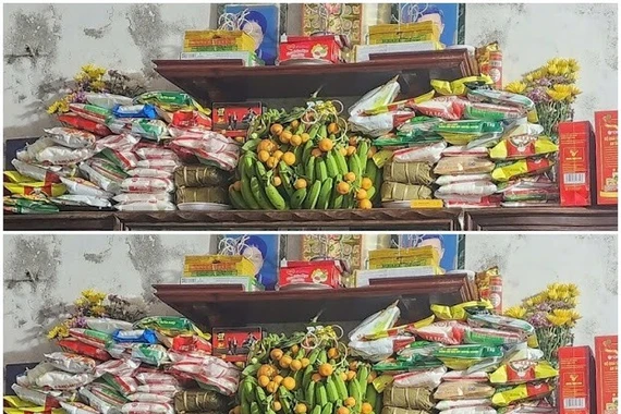 Bàn thờ sau Tết 2026 toàn mì chính và đường gây bão mạng