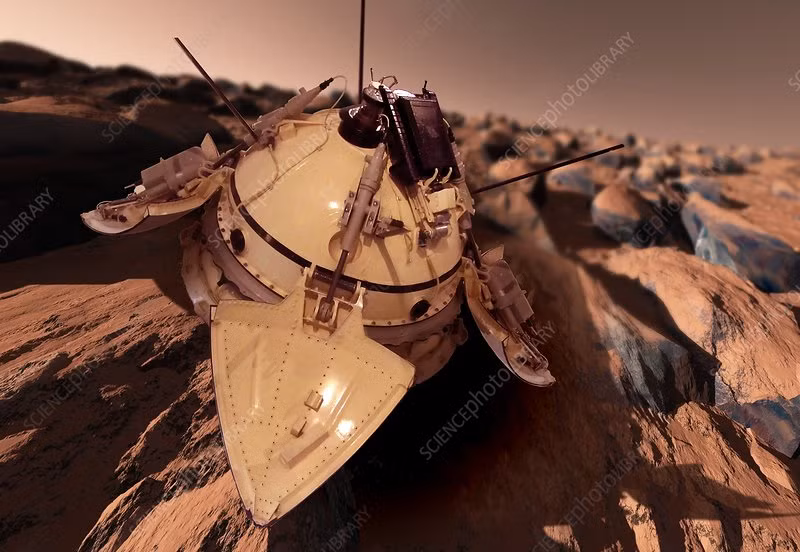  12. Sứ mệnh thám hiểm Sao Hỏa - Mars 3 (1971). Tàu Mars 3 là tàu vũ trụ đầu tiên hạ cánh thành công trên Sao Hỏa và truyền tín hiệu, dù chỉ trong thời gian ngắn. Ảnh: Sciencephoto.