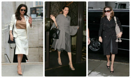Ngắm street style cực nữ tính của Angelina Jolie