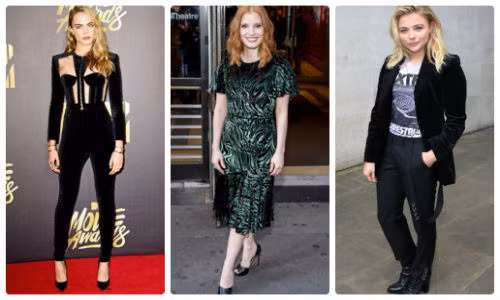 Ngắm sao Hollywood diện đồ nhung vào mùa thu đầy phong cách