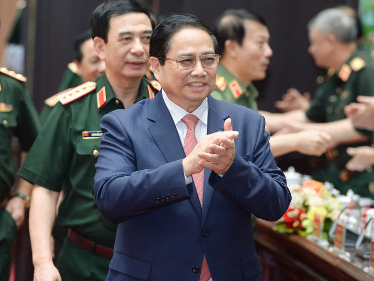 Thủ tướng Phạm Minh Chính tham dự Hội nghị Quân chính toàn quân. Ảnh: Huy Văn. z6764349713275-bcb3e6dc22012c114313cdd6d43cdf58.jpg