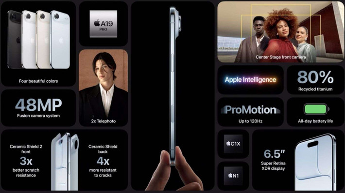 Nhiều ánh mắt đã mở to kinh ngạc khi CEO Apple Tim Cook chính thức giới thiệu iPhone Air. Đúng như tên gọi, điều làm nên sự đặc biệt của chiếc iPhone này chính là khung máy siêu mỏng – hầu hết các điểm trên máy chỉ dày 5,64 mm, phần lồi của camera hơi dày hơn một chút và là chiếc iPhone mỏng nhất từng được sản xuất.