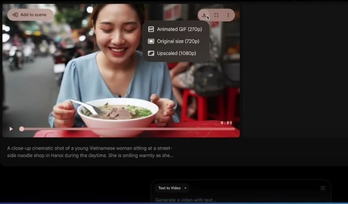 Điều đó đồng nghĩa bạn có thể mô tả một cảnh quay và Veo 3 sẽ tạo ra video tương ứng, gồm cả thoại, nhạc nền. Kết quả cũng ấn tượng khi nhiều khán giả không biết được video họ đang xem là thật hay giả. Nhờ những khác biệt này mà Veo 3 được xem là đã “lật đổ” các đối thủ.