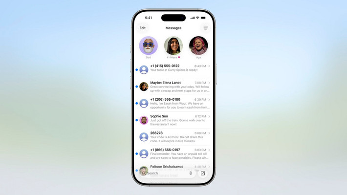 Một vài thay đổi ở ứng dụng Tin nhắn. Ứng dụng Tin nhắn trong iOS 26 có thể sàng lọc tin nhắn đến từ người gửi lạ, giúp người dùng kiểm soát tốt hơn những người sẽ hiển thị trên danh sách hội thoại. Tin nhắn từ người gửi lạ sẽ hiển thị trong một thư mục riêng.