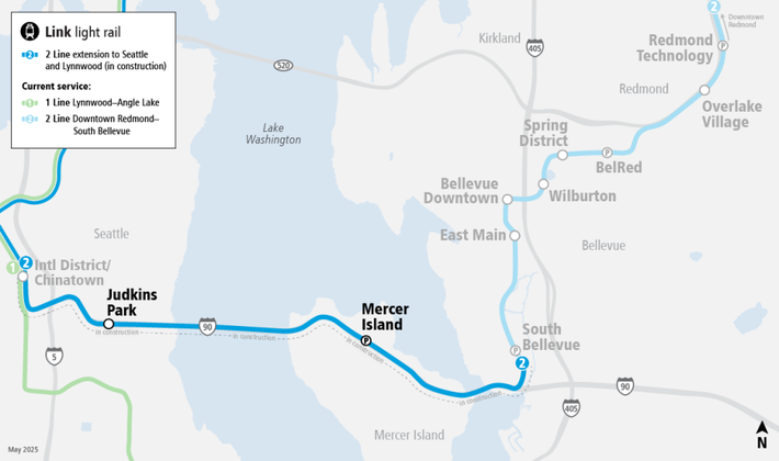 Khi mở cửa hoàn toàn, tuyến đường này sẽ kết nối trung tâm thành phố Seattle với trung tâm thành phố Bellevue và ga Redmond Technology tại khuôn viên trụ sở chính của Microsoft.