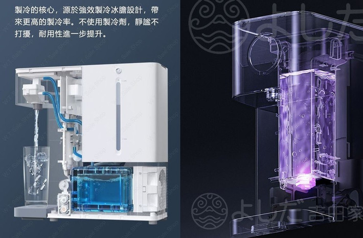 Toàn bộ hệ thống dẫn nước đều không chứa BPA hay silicone, đạt tiêu chuẩn an toàn cho mẹ và bé. Bình chứa nước tinh khiết 1.2 lít còn được khử trùng bằng tia UV, đồng thời được tách biệt hoàn toàn khỏi bình nước thô 4 lít và bình nước thải 1.8 lít để chống ô nhiễm chéo.