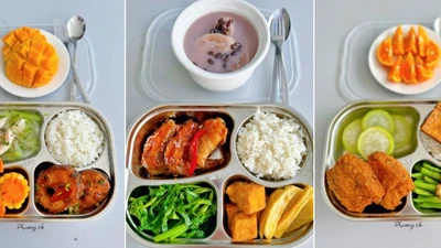 Nàng dâu khoe mâm cơm cữ mẹ chồng nấu bài trí đẹp mắt 