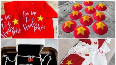 Quần áo, phụ kiện cờ đỏ sao vàng hút khách trước lễ 2/9 
