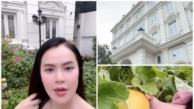 Vườn rau tốt um trong biệt thự của Hoa hậu Phương Lê 