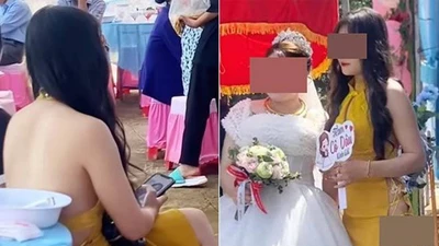 Cô gái diện đồ không phù hợp đi ăn cưới