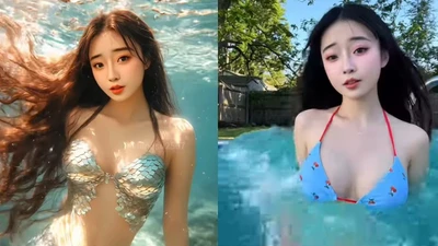 Đu trend "tiên cá" muộn, nàng hot girl vẫn có triệu "mắt xem"